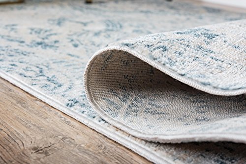 Unique Loom Paris Collection Pastel Tones Traditional Distressed Blue Runner Rug (2' 7 x 10' 0)