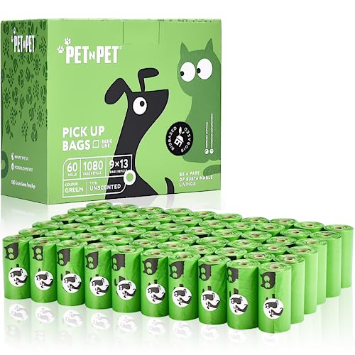 Pet N Pet Dog Poop Bag, Dog Poop Bags Rolls, Dog Bags, Doggie Poop Bags, 38% Plant Based & 62% PE Dog Waste Bags, Extra Thick Doggy Poop Bags, Cat Poop Bags, Dog Bag, Pet Waste Bags, Doggie Bags