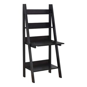 monarch specialties tryy ladder desk - bookcase - wall bookshelf - stand shelf, 61"h, cappuccino