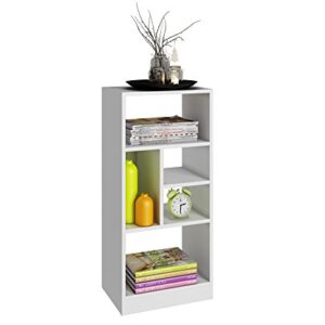 Manhattan Comfort Valenca 2.0 Collection Modern Decorative Free Standing 5 Shelf Bookcase with Open Shelf Design, White