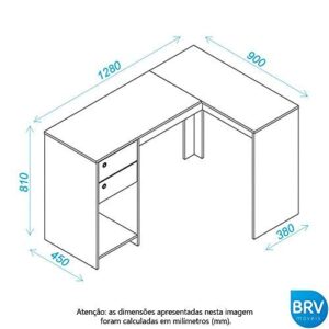 Manhattan Comfort Palermo Classic L-Shaped Office Work Desk With 2 Drawers and 1 Cubby, White