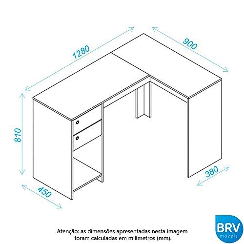 Manhattan Comfort Palermo Classic L-Shaped Office Work Desk With 2 Drawers and 1 Cubby, White