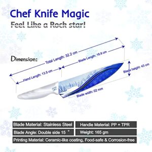 Chefs Knives - Professional Chef knife set, 8 inch sharp cutting blade - Stainless Steel kitchen cooking knife with Ergonomic handle - Loving gifts for Chefs & butcher with cool design