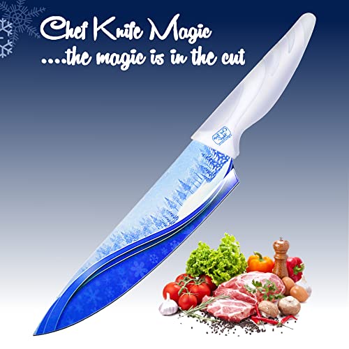 Chefs Knives - Professional Chef knife set, 8 inch sharp cutting blade - Stainless Steel kitchen cooking knife with Ergonomic handle - Loving gifts for Chefs & butcher with cool design