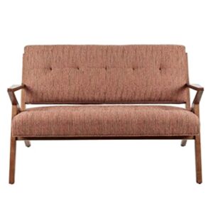 INK+IVY Rocket Accent Loveseat - Solid Wood, All Foam Two Deep Seat Settee Mid-Century Short Sofa - Retro Accent Loveseat For Living Room