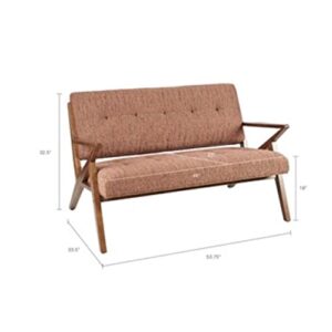 INK+IVY Rocket Accent Loveseat - Solid Wood, All Foam Two Deep Seat Settee Mid-Century Short Sofa - Retro Accent Loveseat For Living Room