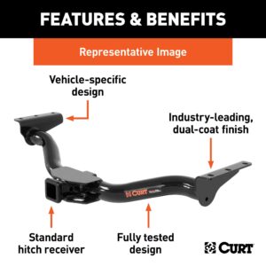 CURT 13264 Class 3 Trailer Hitch, 2-Inch Receiver, Fits Select Toyota Tacoma , Black