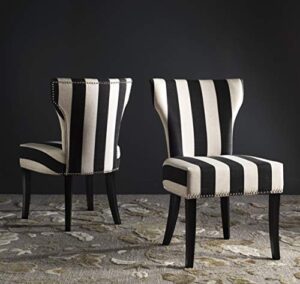 safavieh mercer collection carter black/white polyester dining chair