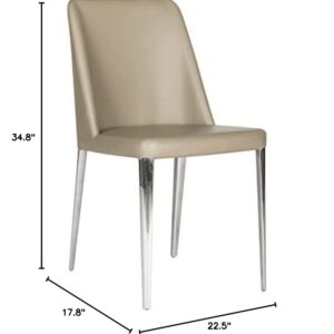 Safavieh Home Collection Mid-Century Modern Baltic Taupe Side Chair (Set of 2)