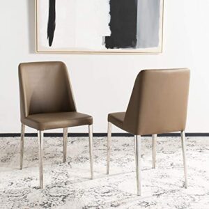 Safavieh Home Collection Mid-Century Modern Baltic Taupe Side Chair (Set of 2)