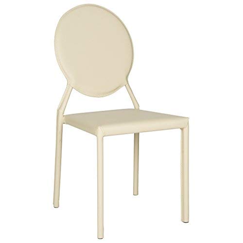 Safavieh Home Collection Warner Mid-Century Round Back Buttercream Side Chair (Set of 2)