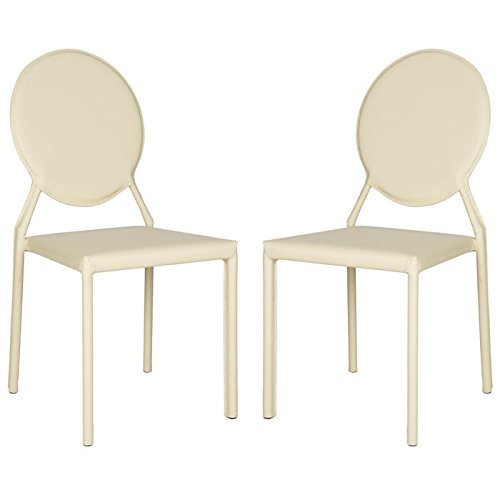 Safavieh Home Collection Warner Mid-Century Round Back Buttercream Side Chair (Set of 2)