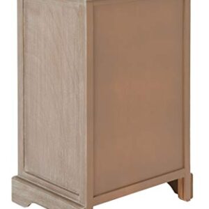 SAFAVIEH Home Collection Carrie White Wash/ Natural Wicker 3-Drawer Storage Nightstand Side Table (Fully Assembled)