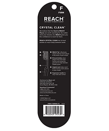 REACH Crystal Clean Firm Adult Toothbrush, 1 ea - Colors May Vary (Pack of 6)