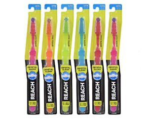 reach crystal clean firm adult toothbrush, 1 ea - colors may vary (pack of 6)
