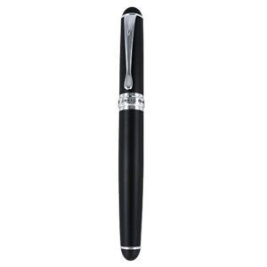 jinhao fountain pen silver trim medium nib x750 with gift case (frosted black)