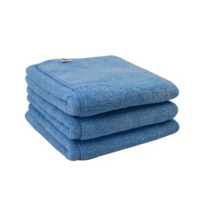 chemical guys mic36303 workhorse xl blue professional grade microfiber towel, windows (safe for car wash, home cleaning & pet drying cloths) 24" x 16", pack of 3