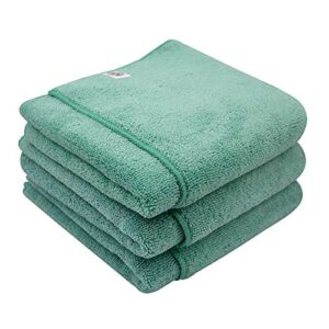 chemical guys mic36403 workhorse xl green professional grade microfiber towel, exterior (safe for car wash, home cleaning & pet drying cloths) 24" x 16", pack of 3