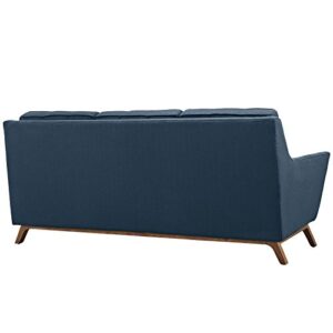 Modway Beguile Mid-Century Modern Sofa With Upholstered Fabric In Azure