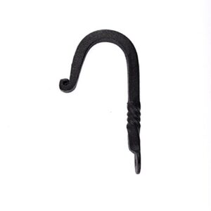 Renovators Supply Bathroom Hooks 3.5 in. Black Wrought Iron Wall Mount Hooks for Hanging Robe, Towel, Hat, or Jewellery with Mounting Hardware Pack of 3