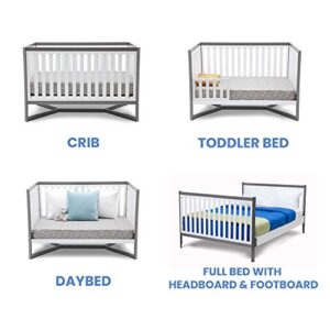 Delta Children Tribeca 4-in-1 Convertible Crib, White/Grey