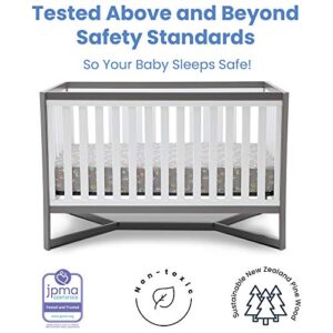 Delta Children Tribeca 4-in-1 Convertible Crib, White/Grey