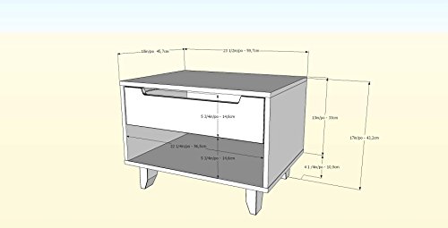 Nordik 1-Drawer Night Stand, White and Natural Maple