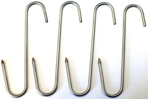 riversedge products stainless meat hooks, smoker hook, 7", 4 pack