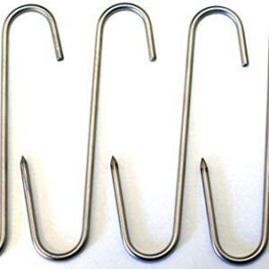 RiversEdge Products Stainless Meat Hooks, Smoker Hook, 7", 4 Pack