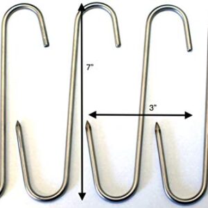 RiversEdge Products Stainless Meat Hooks, Smoker Hook, 7", 4 Pack