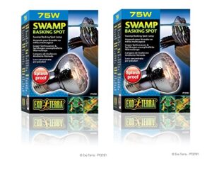 (2 pack) exo terra swamp glo basking spot lamp, 75 watt