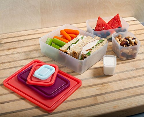 Bentology Bento Box Portion Control Lunch Box - Meal Prep Container Kit with Weight Loss Plan Booklet