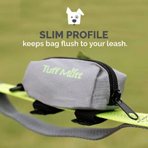 Tuff Mutt Dog Poop Bag Holder for Leash, Accessory For All Leashes, Lightweight Doggie Poop Bag Dispenser Allows For Easy Access To Pet Waste Bags, Includes Earth Rated Doggy Bags for Poop Holders