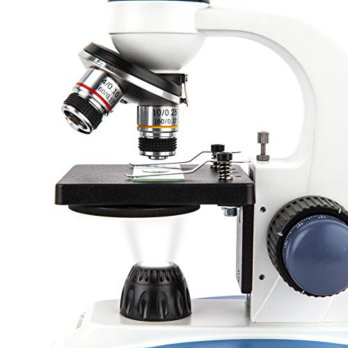 AmScope - 40X-1000X Biology Science Metal Glass Student Microscope with USB Digital Camera + Slide Preparation Kit - M158C-SP14-E