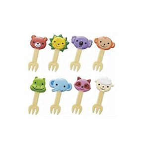 Tonune Mama's Assist Lunch Box Accessories Bento Decoration Japanese Food Fork Picks Lunch Cute Animal Set of 8 Pieces (Bear, Lion, Koala, Monkey, Hippopotamus, Elephant, Raccoon, Sheep) P-3116