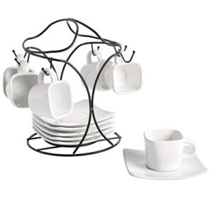 gibson home gracious dining dinnerware, 13pc cups stand, white