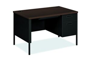 hon the company honp3251rmop desk, 48" w x 30" d x 29 1/2" h, mocha/black