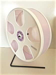 11" diameter wodent exercise wheel(total ht. 12.3") w. safety shield & assembled (lavender & white)