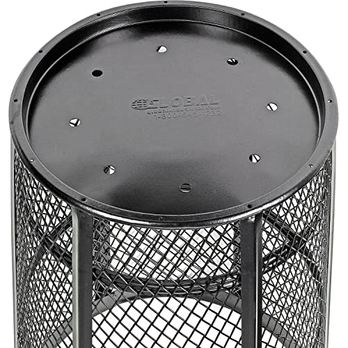 Global Industrial Outdoor Metal Trash Container Black, 48 Gallon