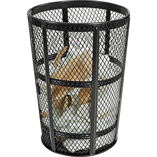 Global Industrial Outdoor Metal Trash Container Black, 48 Gallon