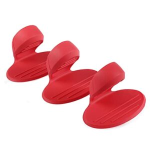 silicone pot holders, yyp silicone heat resistant pot holders, oven mini mitts, cooking pinch grips for kitchen(no more burning your fingers!)- set of 3, red