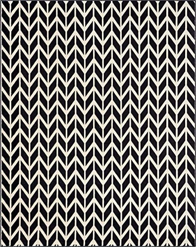 Well Woven Chevron Black 5' x 7' Area Rug Carpet