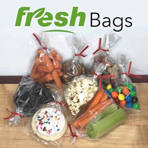 100 Clear Treat & Favor Bags | Twist Ties Included | Great For Cake Pops, Candy, Gifts, Wedding or Party Favors | Food Safe Plastic | Stronger Than Cellophane | 1.5 Mils Thickness | 4" x 6"