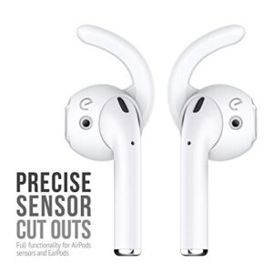 KeyBudz EarBuddyz 2.0 Ear Hooks and Covers Accessories Compatible with Apple AirPods or EarPods Headphones/Earphones/ Earbuds (3 Pairs) (Clear)