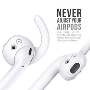 KeyBudz EarBuddyz 2.0 Ear Hooks and Covers Accessories Compatible with Apple AirPods or EarPods Headphones/Earphones/ Earbuds (3 Pairs) (Clear)