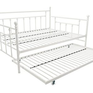 DHP Manila Metal Full Size Daybed and Twin Size Trundle (White)