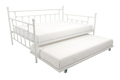 DHP Manila Metal Full Size Daybed and Twin Size Trundle (White)