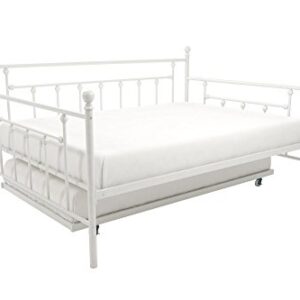 DHP Manila Metal Full Size Daybed and Twin Size Trundle (White)