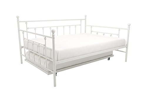 DHP Manila Metal Full Size Daybed and Twin Size Trundle (White)