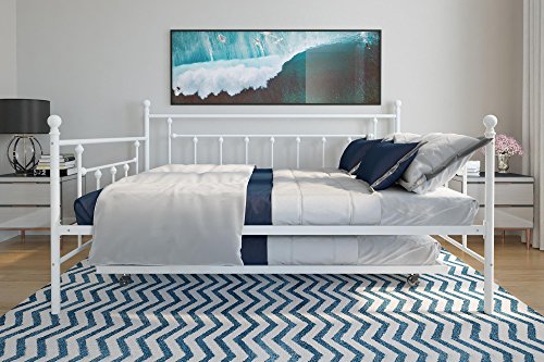 DHP Manila Metal Full Size Daybed and Twin Size Trundle (White)